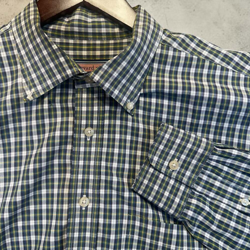 Vineyard Vines Murray Shirt Men's XXL Green Blue Plaid Button-Down 100% Cotton